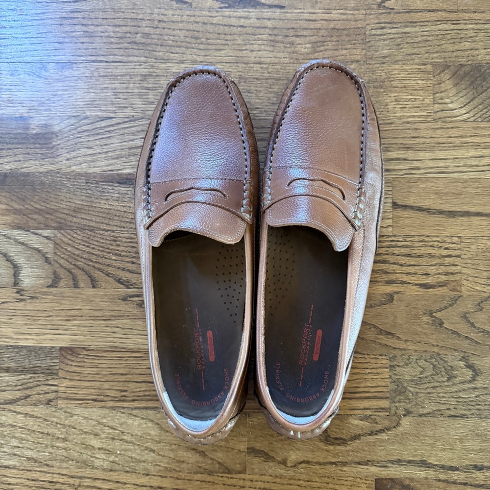 Rockport Tan Leather Slip-On Loafers